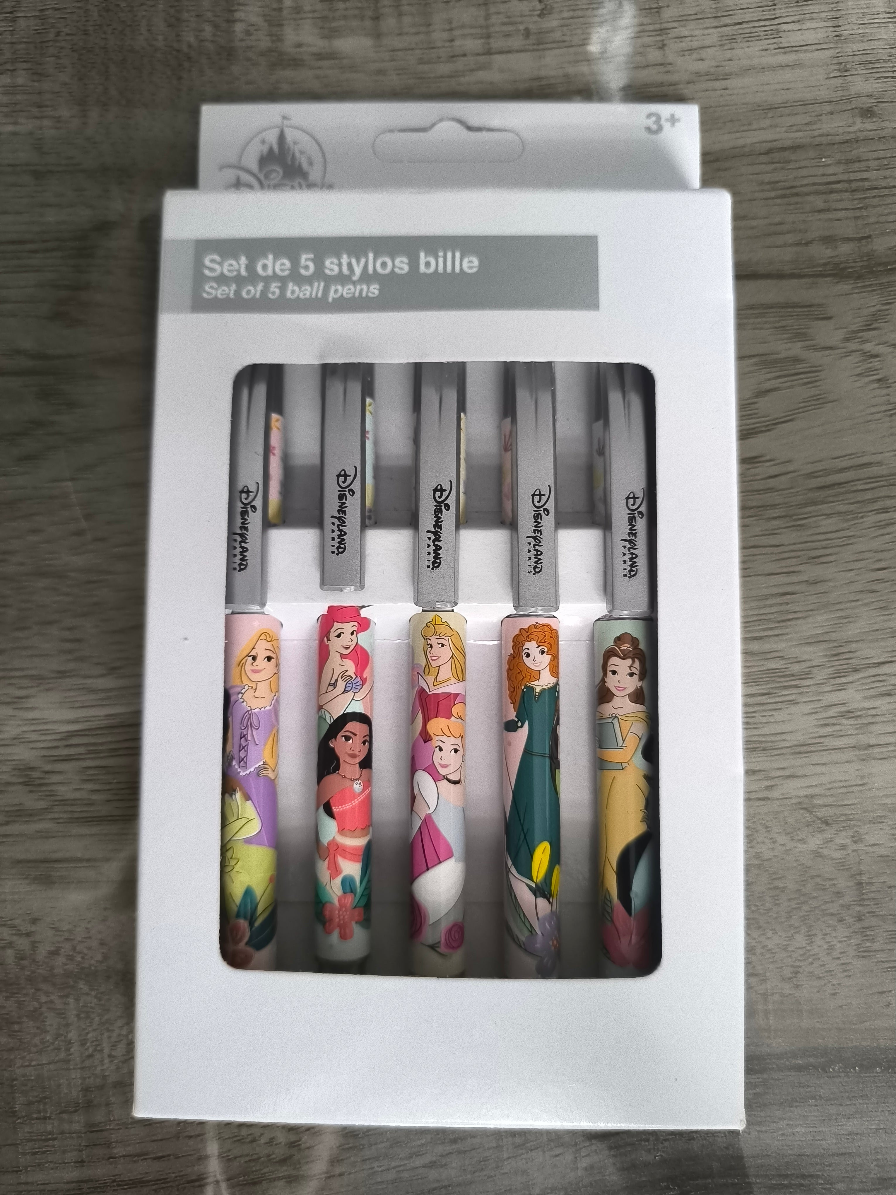 Lot de 5 stylos princesse